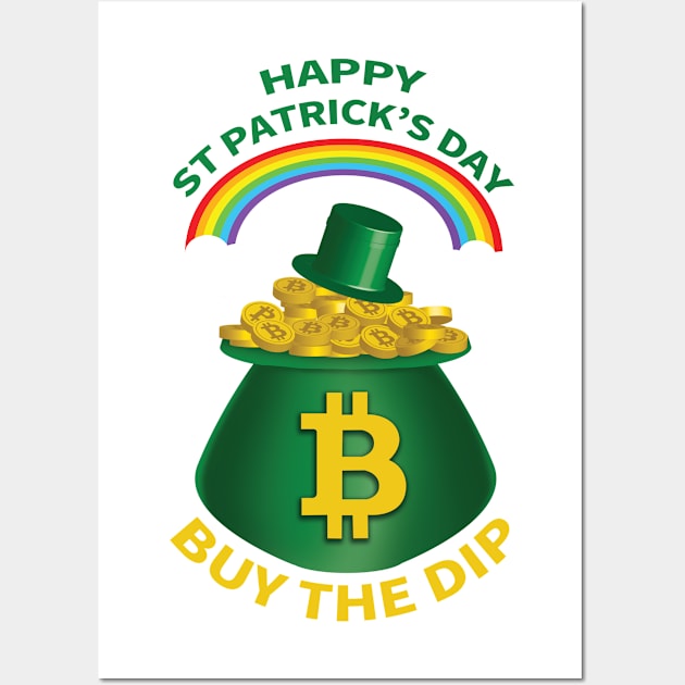 Happy St Patrick's Day Bitcoin Wall Art by CryptoHunter